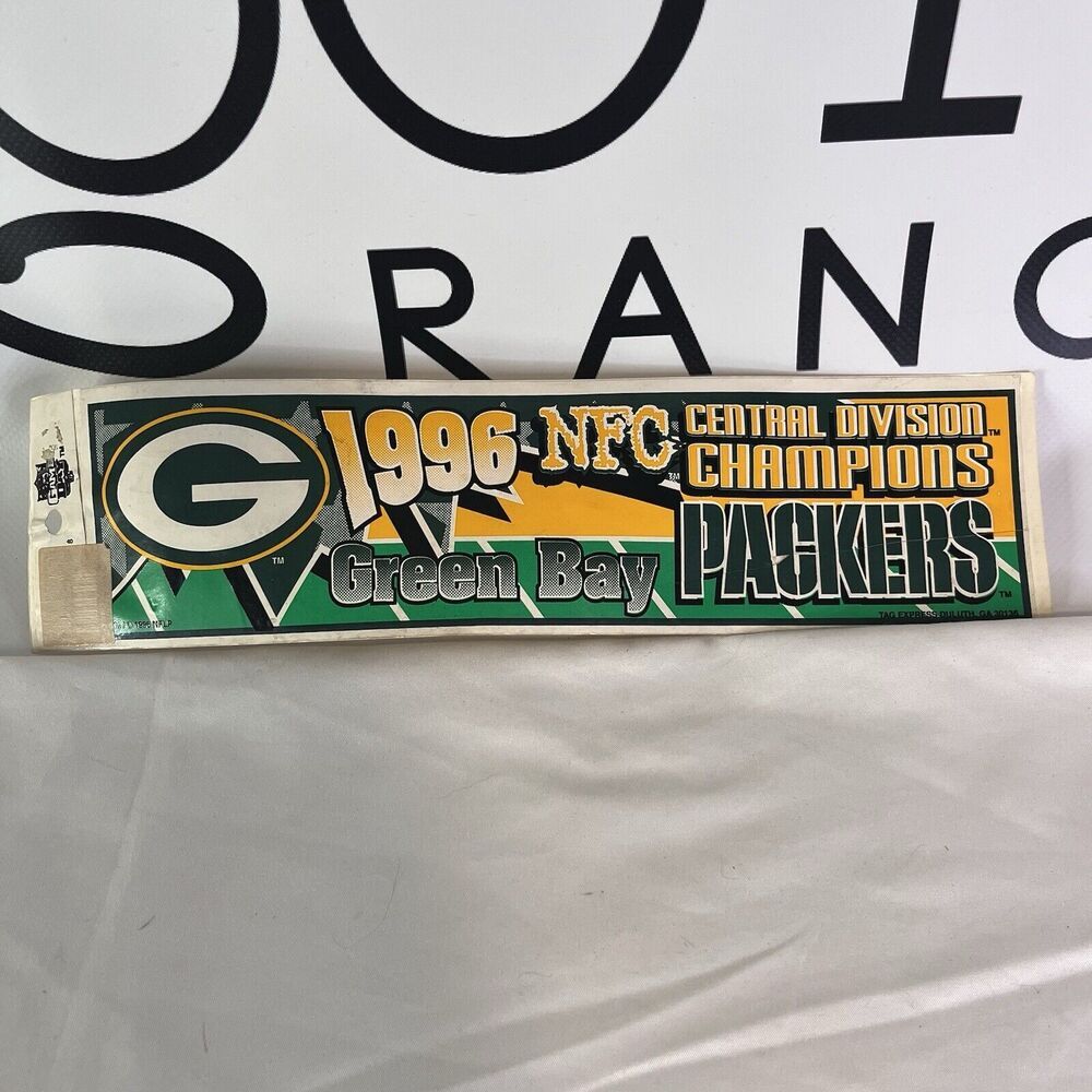 1996 NFC Central Division Champions Green Bay Packers Vtg Bumper Sticker 3x12”